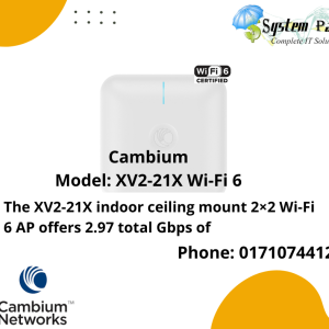 XV2-21X Wi-Fi 6 Indoor Access Point Enterprise grade software-defined access point The XV2-21X indoor ceiling mount 2×2 Wi-Fi 6 AP offers 2.97 total Gbps